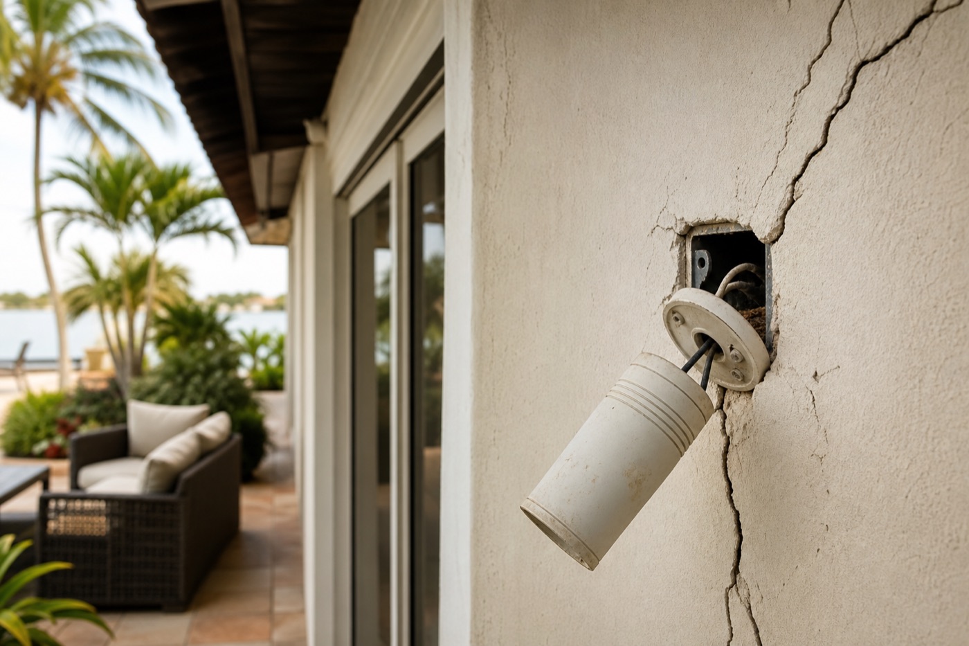 Deferred home repairs on a Miami exterior