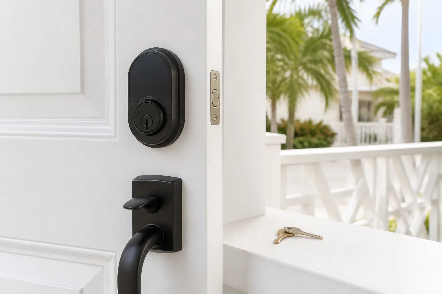 Door lock and deadbolt rekey service on a Miami entry door