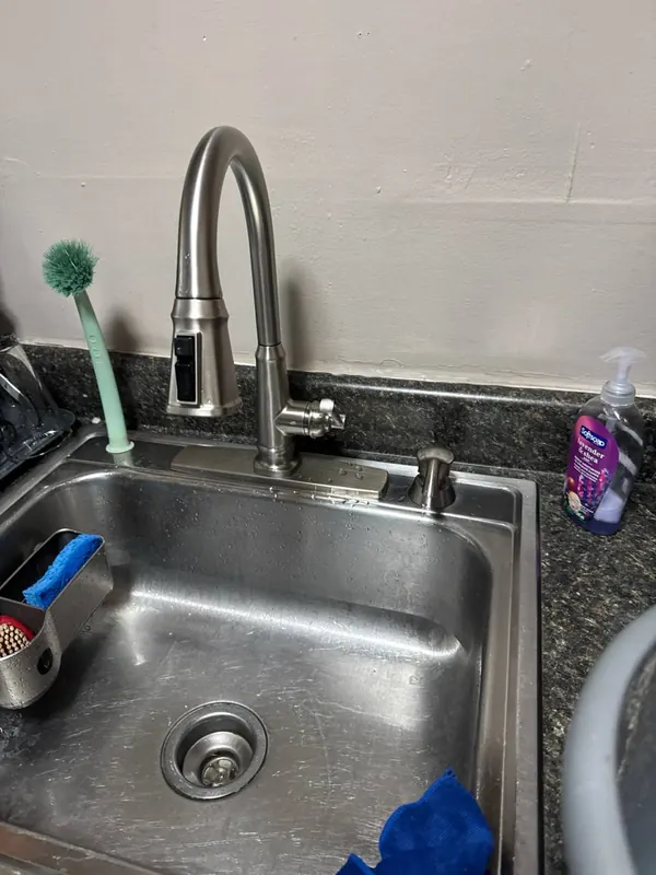 Kitchen faucet installed on a Miami job